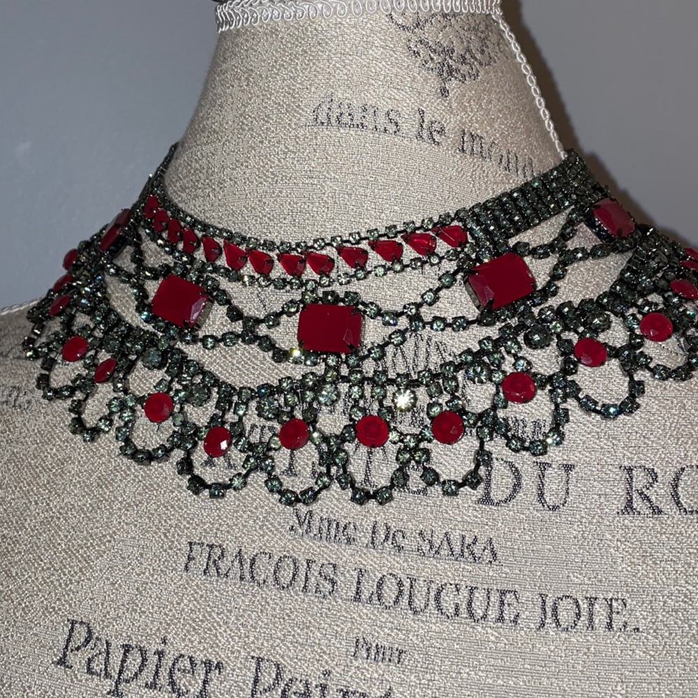 rhinestone necklace with matching bracelet